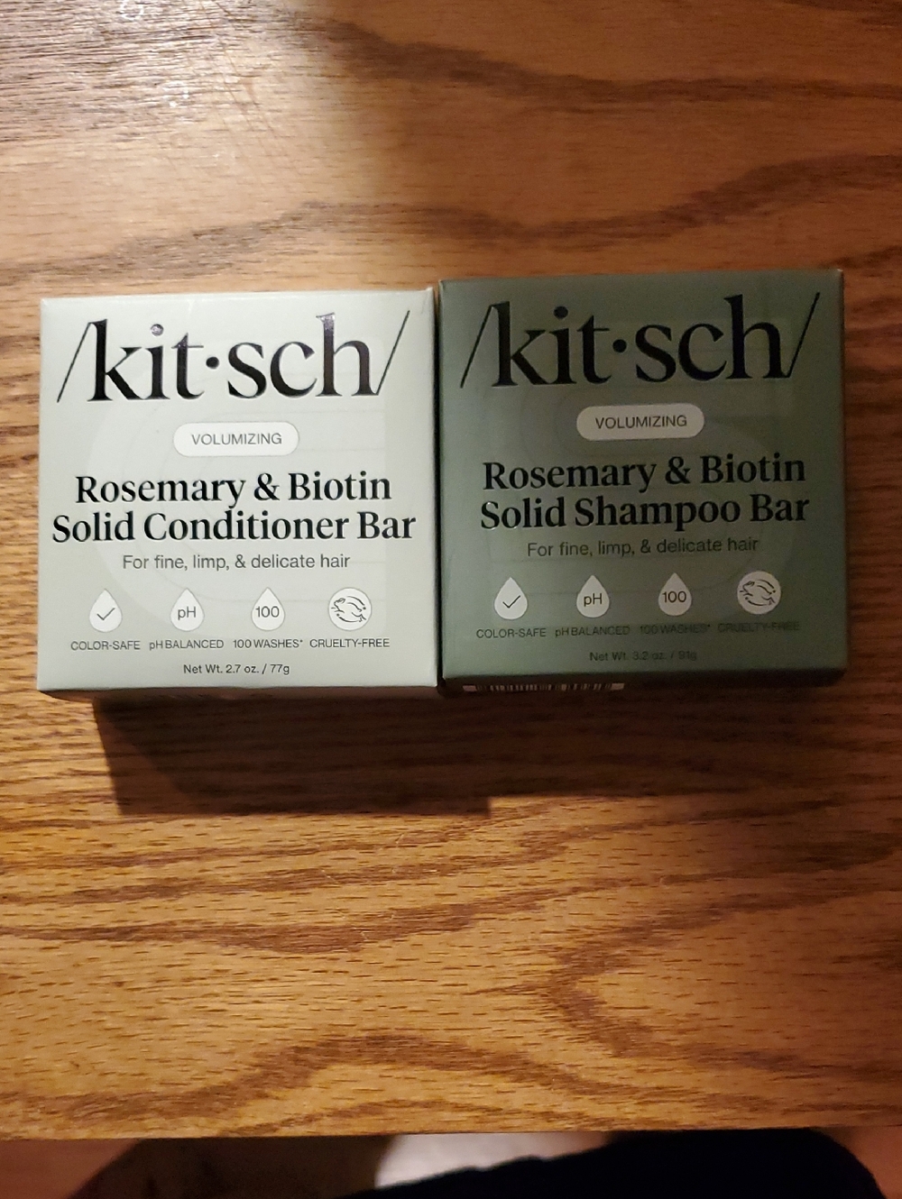 Kitsch Rosemary & Biotin Solid Shampoo and Conditioner Bars — Sage Green